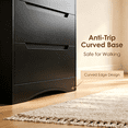 thumbnail image 5 of Dressers for Bedroom, Lofka 6 Drawers Dresser with Cutout Handles, Wood Storage Cabinet for Living Room, Black, 5 of 10