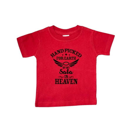 

Inktastic Handpicked for Earth By My Saba in Heaven with Angel Wings Gift Baby Boy or Baby Girl T-Shirt