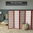 thumbnail image 2 of Red Lantern 4 ft. Short Window Pane Shoji Screen - Rosewood - 5 Panels, 2 of 7