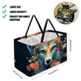 thumbnail image 2 of Floral Animal Large Reusable Foldable Oxford Cloth Shopping Bag with Collapsible Bucket, Storage Box, and Laundry Bag, 2 of 7
