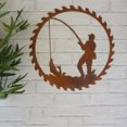 thumbnail image 6 of D-GROEE Fathers Day Door Decorations, Fishing Pattern Metal Round Hanging Wreath for Home Deco, 6 of 7