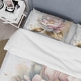 thumbnail image 4 of Designart "Pink and Gold Camellia Blossom I" Floral & Botanical Bedding Covert Set - Camellia Pink Floral Bed Set With 2 Shams, 4 of 6