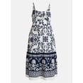 thumbnail image 4 of Time and Tru Women's Tie Bodice Strappy Midi Dress, Sizes XS-XXXL, 4 of 4