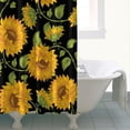 thumbnail image 5 of Boho Sunflower Bathroom Shower Curtain 72x84 with Hooks, Quick-Drying Yellow Floral Bee and Butterfly Print, Vintage Rustic Country Farmhouse Wildflower Summer Autumn Decor, 5 of 5