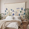 thumbnail image 3 of Blue Teal Spring Floral Large Tapestry for Bedroom Wall Hanging Tapestry,Watercolor Botanical Summer Flowers Ceiling Backdrop Tapestries Poster Blanket Wall Decor for Living Room 100" x 59", 3 of 8