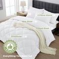 thumbnail image 6 of WISHEAD King Bed in a Bag Comforter Set with 7 Pieces - White All Season Bedding Sets with Comforter, Pillow Shams, Flat Sheet, Fitted Sheet and Pillowcases, 6 of 9
