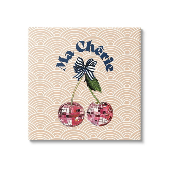 Stupell Industries Arch Patterned Cherries Food & Beverage Painting Gallery Wrapped Canvas Art Print Wall Art, 17 x 17