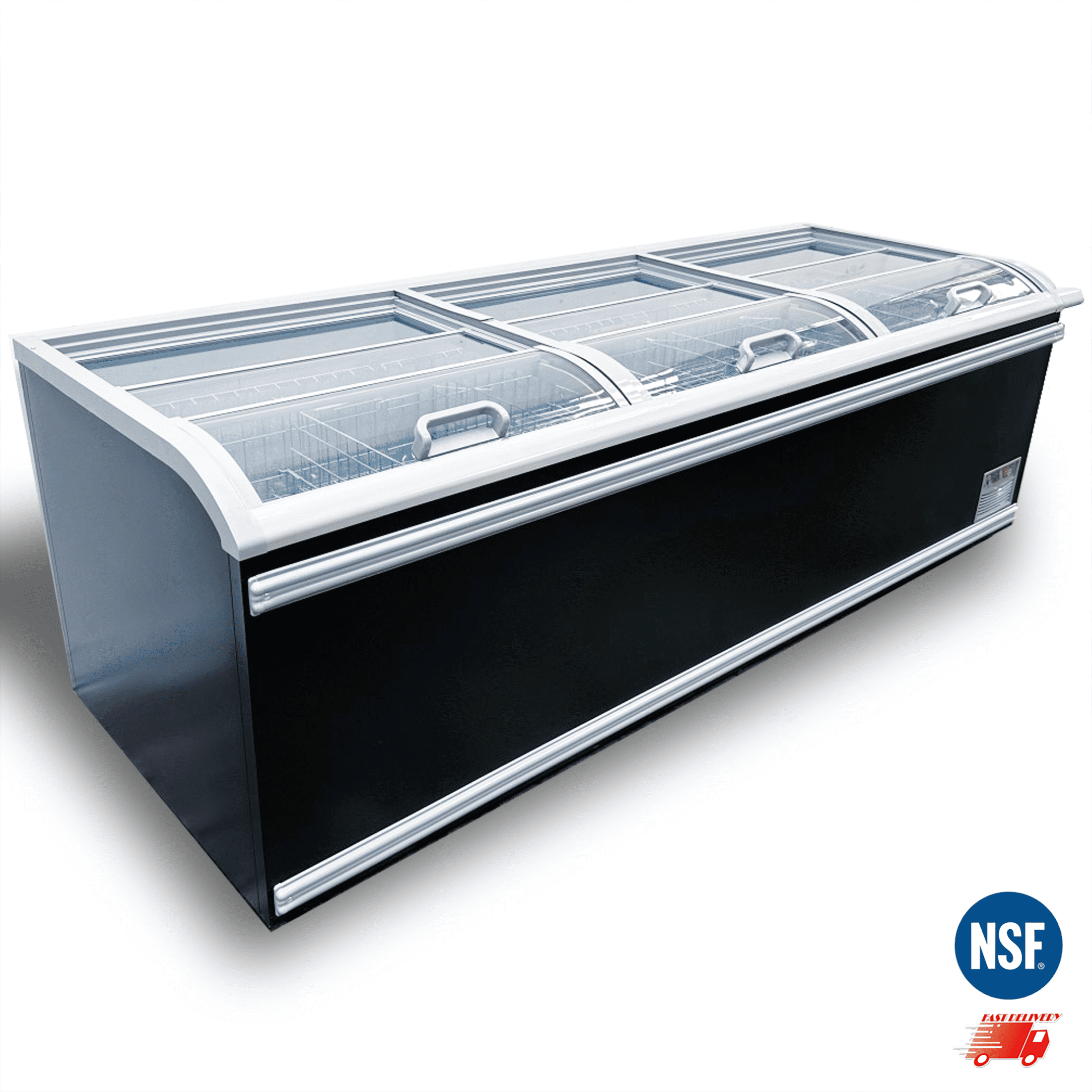 98 in. Commercial Island Freezer Display Case, NSF Certified,  Supermarket Chest Freezer ,Large Capacity Chest Freezer