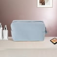 thumbnail image 5 of Unique Bargains 1 Pc Striped Pattern Makeup Bag with Smooth Drawstring Design Light Blue, 5 of 5