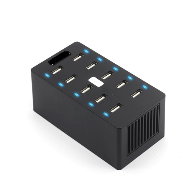 USB Charger 50W 10 Ports USB 10A Smart Adaptive Desktop Charging Station With Holder 5V 2.4A For Multiple Devices Smart Phone Tablet Laptop Computer ,Multi-Device Charger
