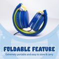 thumbnail image 5 of Kids Headphones with Microphone, Wired Headset 3.5mm Adjustable Foldable with Volume Limiter for Children Ages 2-14, Blue, 5 of 10