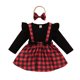 thumbnail image 1 of Conjunto de falda navideña para niña, camisetas de manga larga con volantes, vestido general con tirantes, 1 of 5