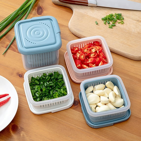 kiskick Storage Holder - Multi-use Double Layer PP Kitchen Drainage Design Food Holder for Organized Home Storage