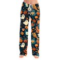 thumbnail image 3 of Fabrcox Halloween Womens Pajamas Pants Pumpkin Ghost Cat Women's Sleep Pants Fall Winter Festival Comfy Lounge Pants for Women Orange XXL, 3 of 6