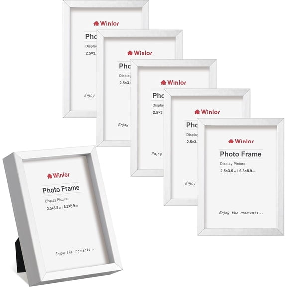 Mini Picture Frames, 6 Pack, 2.5x3.5 inch Small Photo Multi-Display Options for Desk, Shelf, Wall Mount – Perfect Baby Photos, Polaroids, and Gifts, Silver