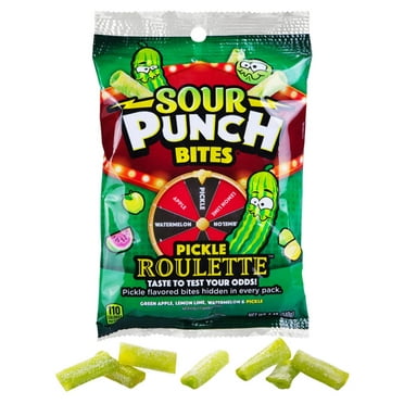 Sour Punch Bites Pickle Roulette Candy 5 oz