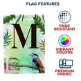 thumbnail image 5 of America Forever Tropical Bird Summer Monogram House Flag Letter M 28 x 40 inches Parrot Toucan Palm Leaves Double Sided Vertical Outdoor Yard Lawn Decorative Exotic House Flag, 5 of 5