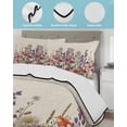 thumbnail image 3 of Twin XL Quilt Bedding Set, Watercolor Floral Reversible Summer Quilt 3 Pieces, Spring Daisy Lily Lavender Garden Beige Lightweight Bedspreads Coverlets with 2 Pillow Shams for All Seasons, 3 of 5
