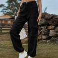 thumbnail image 6 of CFLVAEK Cargo Pants Women with Pockets Casual High Rise Hiking Pant Comfy Cinch Bottom Cargo Pant Spring Fall Outdoor Pants Black M, 6 of 7