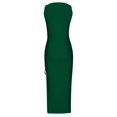 thumbnail image 5 of Tank Dresses for Women Ribbed Drawstring Slit Thigh High Maxi Dress Sleeveless Summer Beach Wear Solid Long Dress (Large, Green), 5 of 5