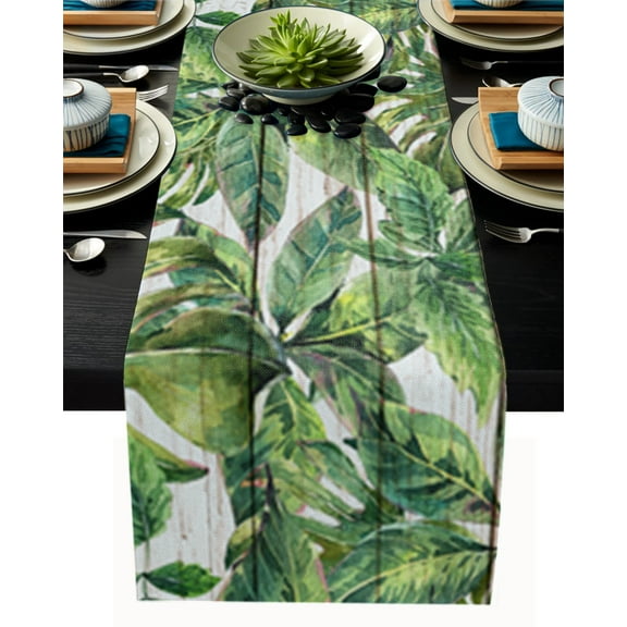 Table Runner Dresser Scarf 13 x 70 Inch Summer Tropical Plant Table Runners Non-Slip Heat Kitchen Dining Table Decor for Kitchen Farmhouse Indoor Outdoor Home Party
