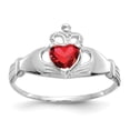 thumbnail image 1 of 14K White Gold Ring Band Themed (01) January Cubic Zirconia CZ Red, Size 6, 1 of 5