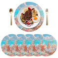 thumbnail image 5 of Ryvnso Seastar Conch on Beach Round Plate Mats Dining Table Placemat Set of 4 for Holiday Decoration, 5 of 7