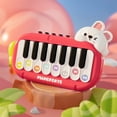 thumbnail image 4 of Portable Mini Piano Keyboard Toy | Multifunctional Musical Instrument with Lights & Sounds - Piano Saxophone Violin Modes - Handheld Educational Learning Piano | 16x10cm | Plastic | Red/Orange, 4 of 6