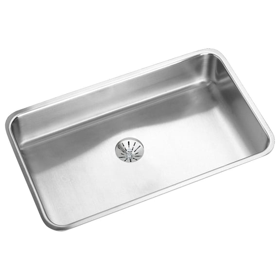 Elkay ELUHAD281650PD Lustertone 30-1/2 x 18-1/2 x 4-7/8" Undermount ADA Kitchen Sink, Perfect Drain