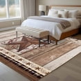 thumbnail image 4 of Texas Star Vintage Area Rugs 8'x10', Washable Small Throw Rugs for Living Room Patio, Brown Retro Art Red Berry Wooden Indoor Outdoor Rug Non-Slip Low Pile Carpet Runner Reversible Floor Mats, 4 of 8
