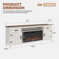 thumbnail image 6 of LazySunsets 80" Farmhouse Fireplace TV Stand for TVs Up to 90 Inches, Media Console with 36" Color Changing Electric Fireplace Insert, Barn Doors, Storage Drawers & Adjustable Shelves, White, 6 of 7