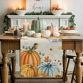 thumbnail image 2 of Fall Table Runner Thanksgiving Orange Plaid Pumpkin Table Runners Bird Sunflower Maple Leaf Cotton Linen Dresser Scarf Kitchen Dining Table Decor for Fall Holiday Party Decor 13x72 Inch, 2 of 9