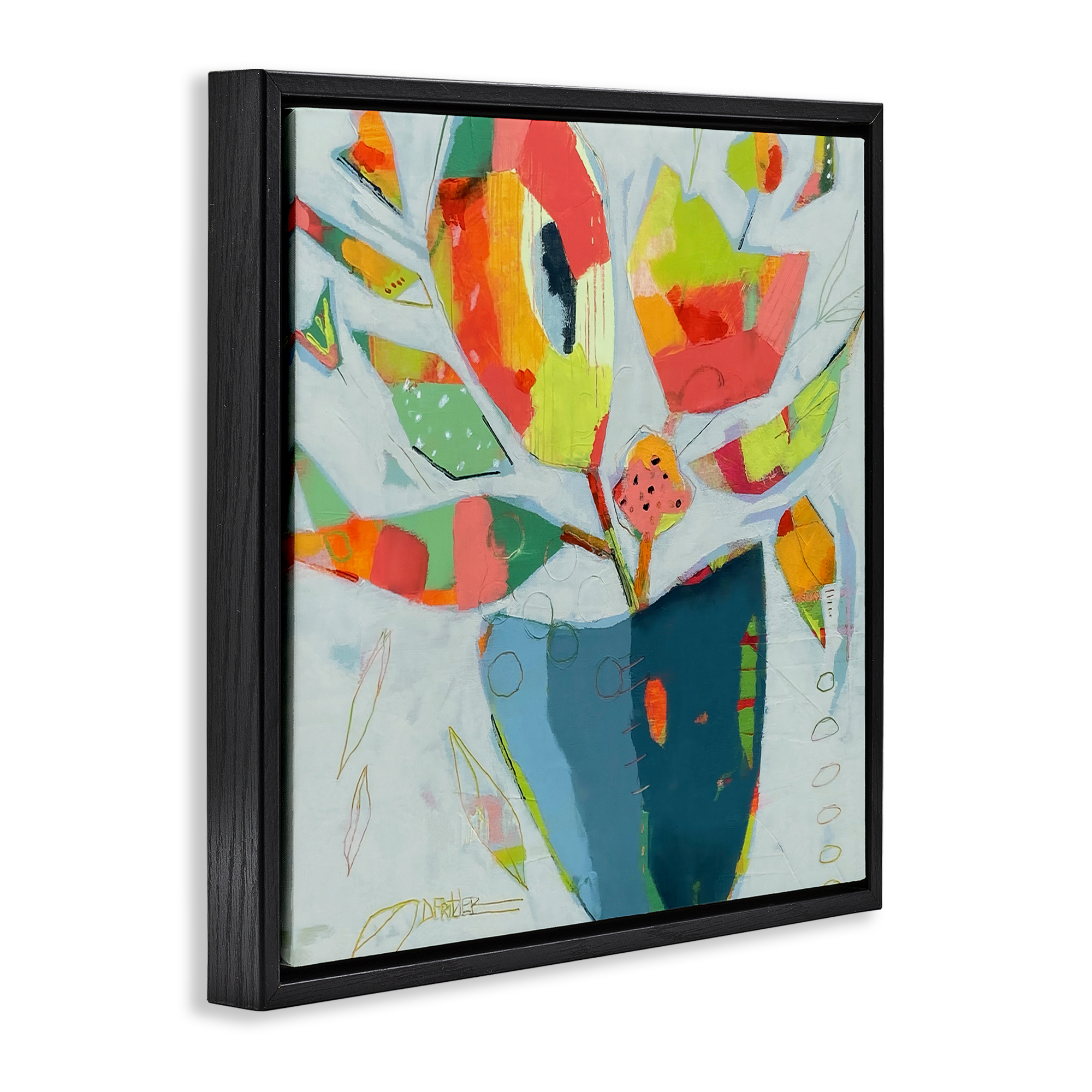 Getting My Groove On Black Framed Floater Canvas Wall Art, design by Dianna Fritzler