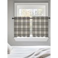 thumbnail image 5 of Buffalo Plaid Tier Curtains 24 Inch Length,Sheer Curtains for Bedroom Living Room Jet Black Gray Farmhouse Gingham Striped Short Kitchen Curtains Drapes for Small Half Window 27.5"x24" 2 Panels, 5 of 7