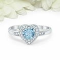 thumbnail image 2 of HeartsAndYou 2ct Natural Aquamarine & Diamond Engage Ring Milgrain Halo 14k SOLID White Gold, 2 of 9