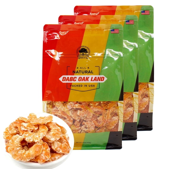3LB Dried Shrimp Florida Sun Died Shrimp, USA Dried Seafood Fresh-Caught Dehydrated for Snacks, Seafood Salad, Pad Thai or Soup  Large 3X 1LB /Bags