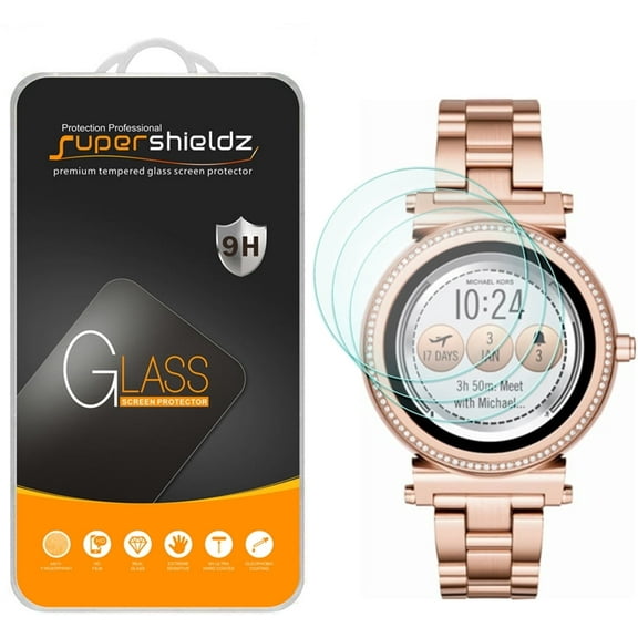 [3-Pack] Supershieldz for Michael Kors Access (Gen 3) Sofie Smartwatch (MKT5020, 5021, 5022, 5036, 5041) Tempered Glass Screen Protector, Anti-Scratch, Anti-Fingerprint, Bubble Free