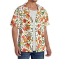 thumbnail image 2 of Uemuo Fruits Peach2 Pattern Cotton Linen Short Sleeve Shirts,Casual Lightweight Button Down Shirts,Vacation Beach Summer Tops-, 2 of 7
