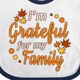thumbnail image 4 of Inktastic I'm Grateful for My Family in Orange with Fall Leaves Boys or Girls Baby Bib, 4 of 4