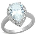 thumbnail image 1 of Alamode 3W750-5 Women Rhodium Brass Ring with AAA Grade CZ in Clear - Size 5, 1 of 1