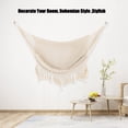 thumbnail image 2 of Hammock Chair，Max 330lbs, Large Hanging Chair, Soft Cotton Rope Swing Chair with High Load-Bearing Metal Rod,Indoor Outdoor Garden Yard Living Room Use, 2 of 7