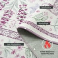 thumbnail image 4 of Astorug 6x9 Ft Purple Floral Area Rug - Machine Washable Low Pile Non-Slip Carpet, Boho Vintage Farmhouse Decor for Living Room, Bedroom, Nursery & Office, 4 of 9
