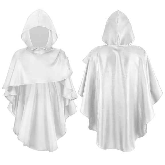 Elegant Hooded Poncho Cloak for Stage Performance Halloween Cape Dress Up Fixed Design Makeup All Season Wear