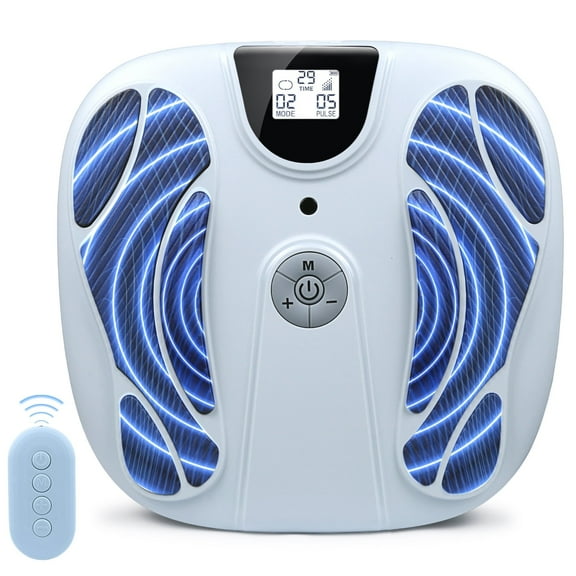 OSITO Rechargeable EMS Foot Massager for Neuropathy, TENS Foot Massager Circulation Stimulator, Foot Massager for Circulation and Pain Relief, 10 Modes 50 Intensities (Gray)