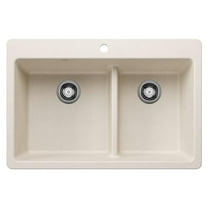 Blanco 443213 33 x 22 in. 1H 2B Dual Mount Kitchen Sink - White