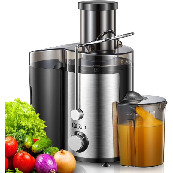 Extracteur de Jus - Extracteur Centrifuge de 800 W avec Grand Ouverture, Goulotte d'Alimentation de 3 Po pour Fruits et Légumes / Facile à Nettoyer / Acier Inoxydable / Sans BPA (Noir)