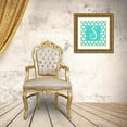 thumbnail image 3 of Pinto, Patricia 12x12 Gold Ornate Wood Framed with Double Matting Museum Art Print Titled - Teal Quatrefoil Monogram (S), 3 of 4