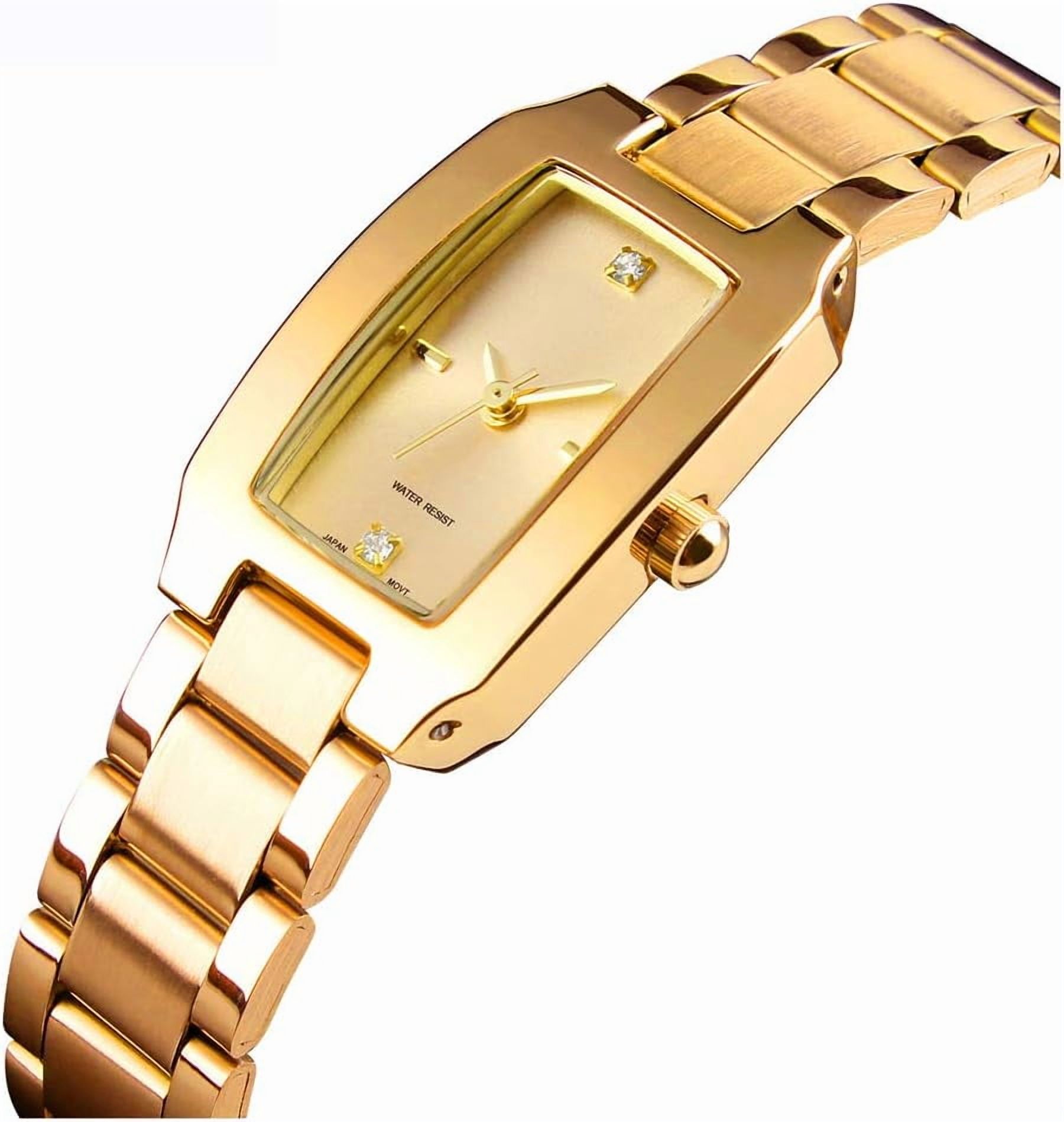 Square Watches for Women, Women's Wristwatches, Ladies Waterproof Stainless Steel Analog Small Dainty Gold Watch for Women