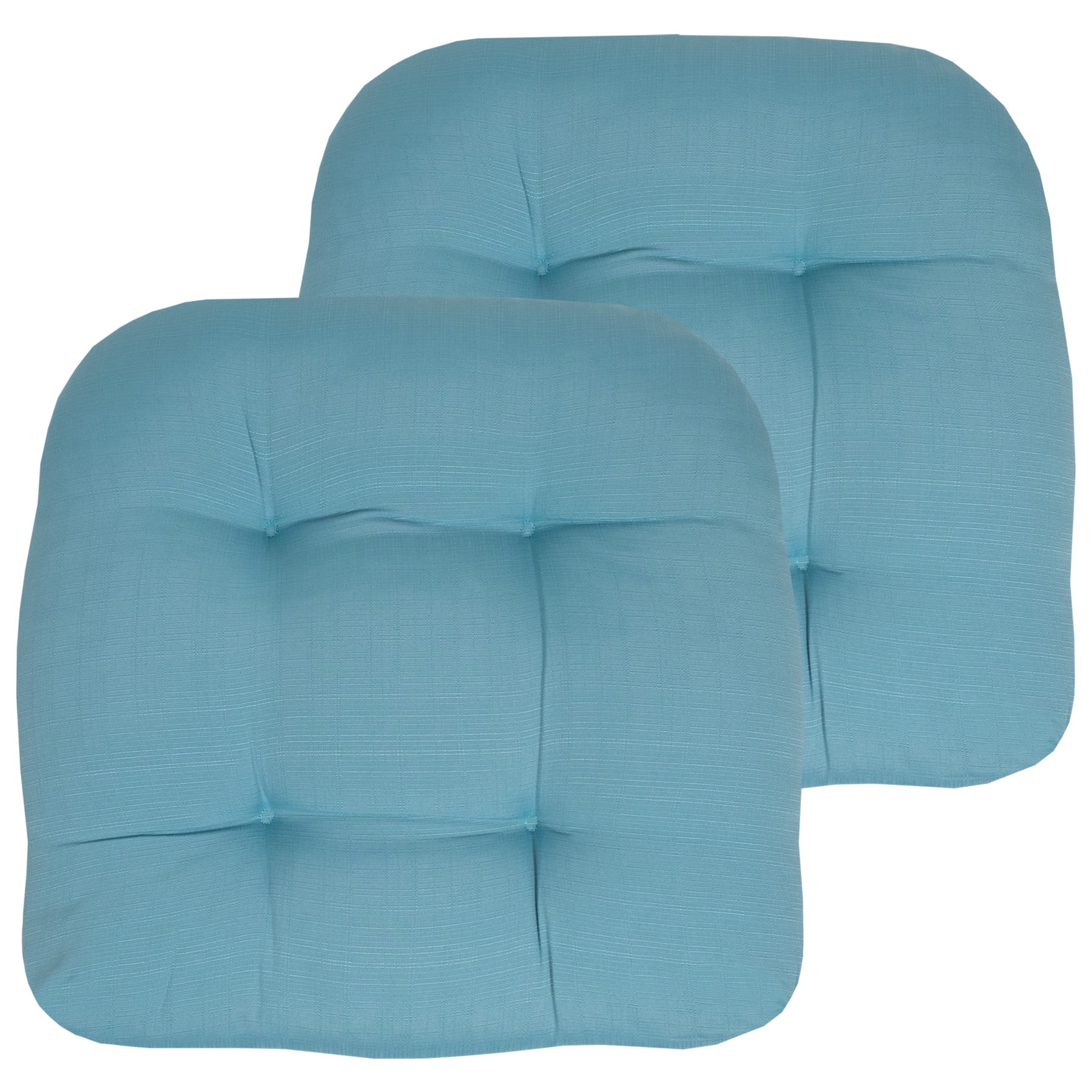 IndoorOutdoor Reversible Patio Seat Cushion Pad 2 Pack Teal 19" x 19