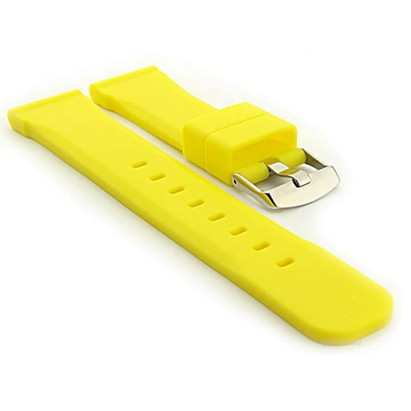 24mm ZULUDIVER Yellow Italian Silicone Diver's Watch Strap
